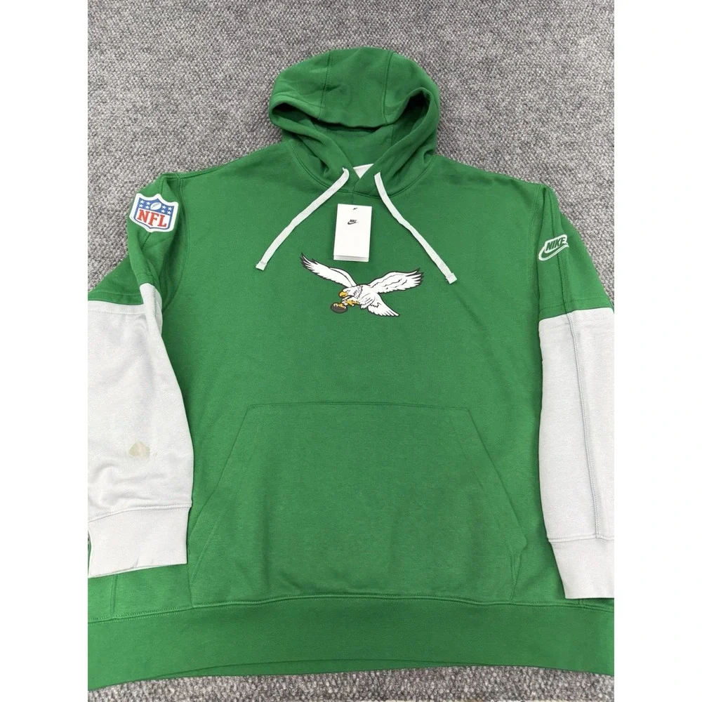 Philadelphia Eagles Men's 2XL Nike Throwback Logo Kelly Green Hoodie - *Read*